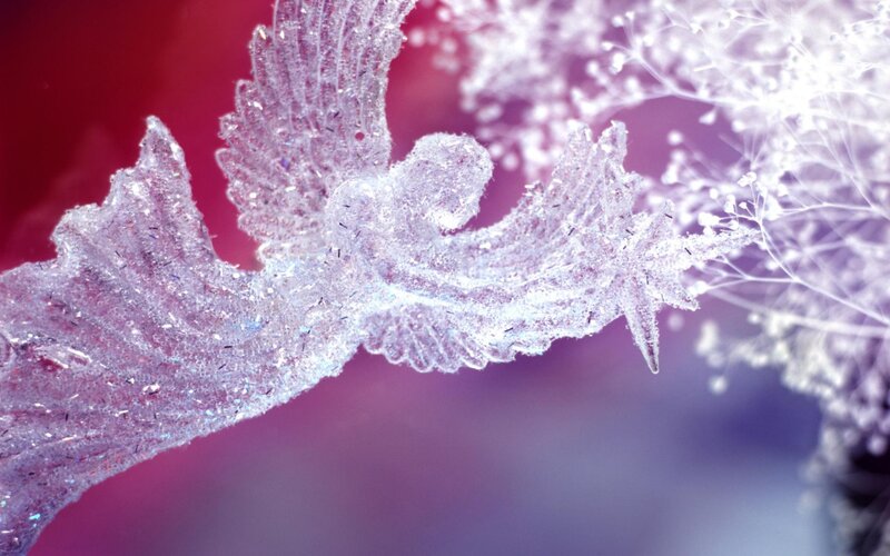 Frost-covered Angel Figure