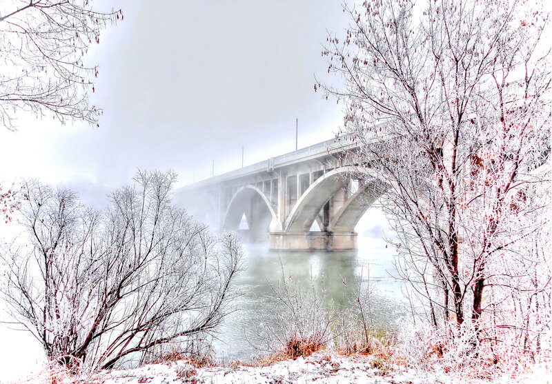 Frost-covered Bridge — White
