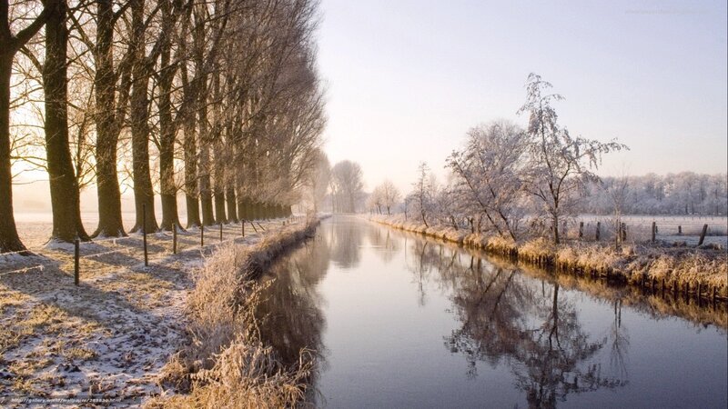Frost-covered Canal — White