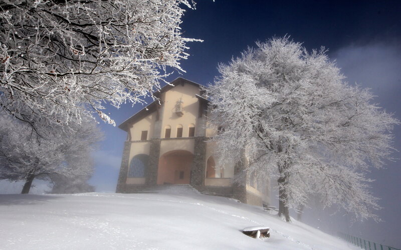 Frost-covered Chapel