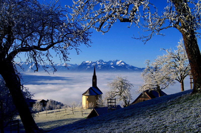 Frost-covered Church