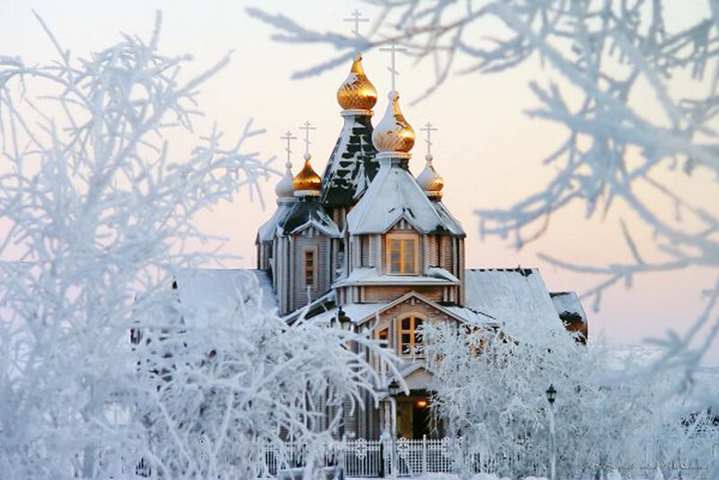 Frost-covered Church — White