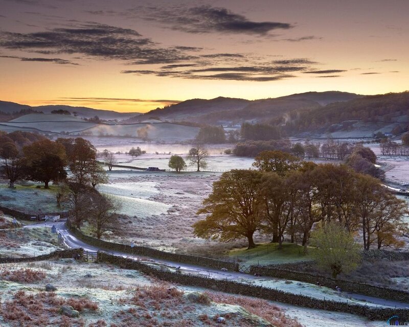 Frost-covered Fields at Dawn