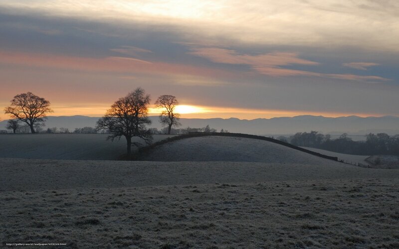Frost-covered Fields at Sunrise