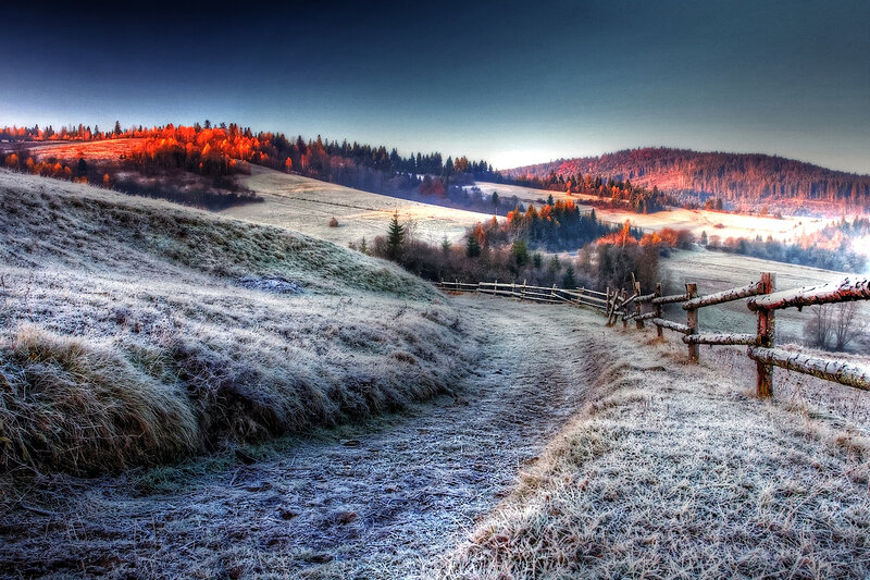 Frost-covered Hills