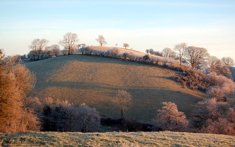Frost-covered Hillside — Green