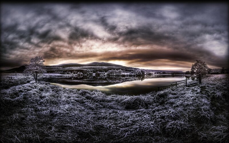 Frost-covered Lake Landscape