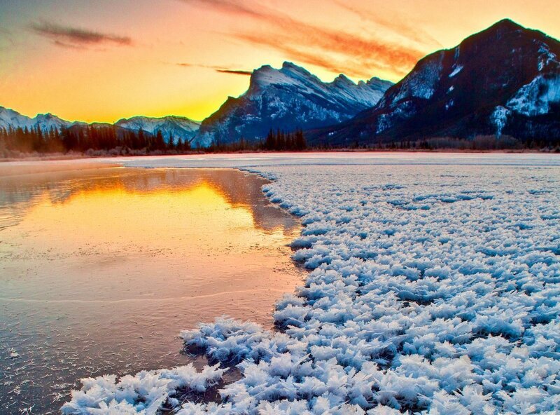 Frost-covered Lake