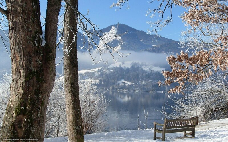 Frost-covered Lake View — Blue