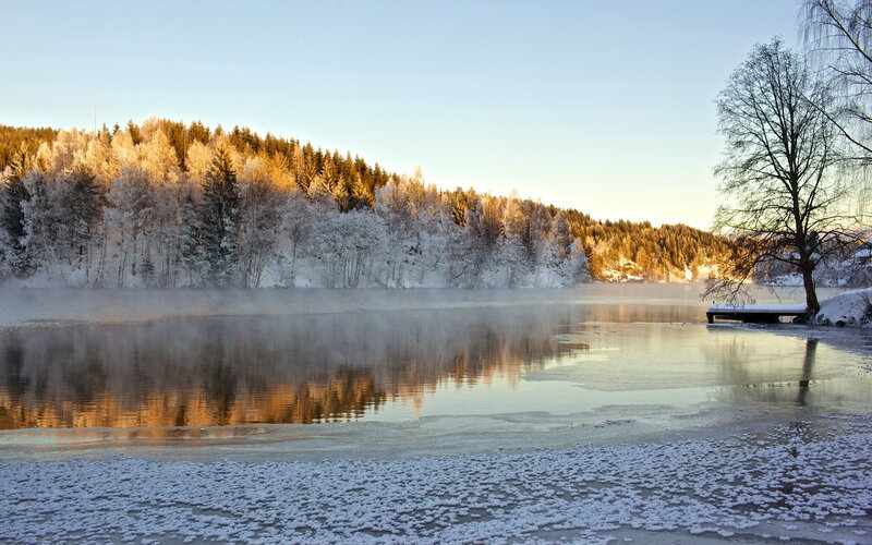 Frost-covered Lake — White