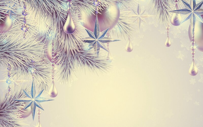 Frost-covered Pine Branches — White, Festive, Winter