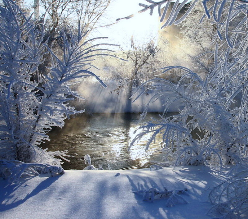 Frost-covered River