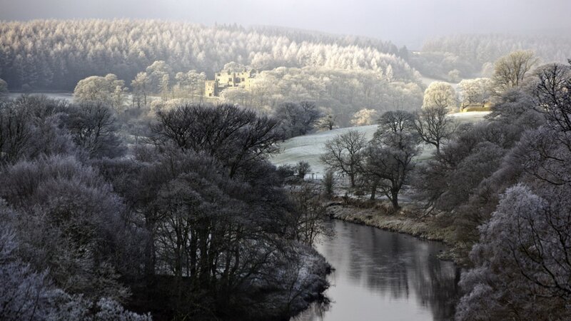 Frost-covered River Valley
