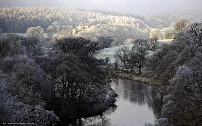 Frost-covered River Valley — White