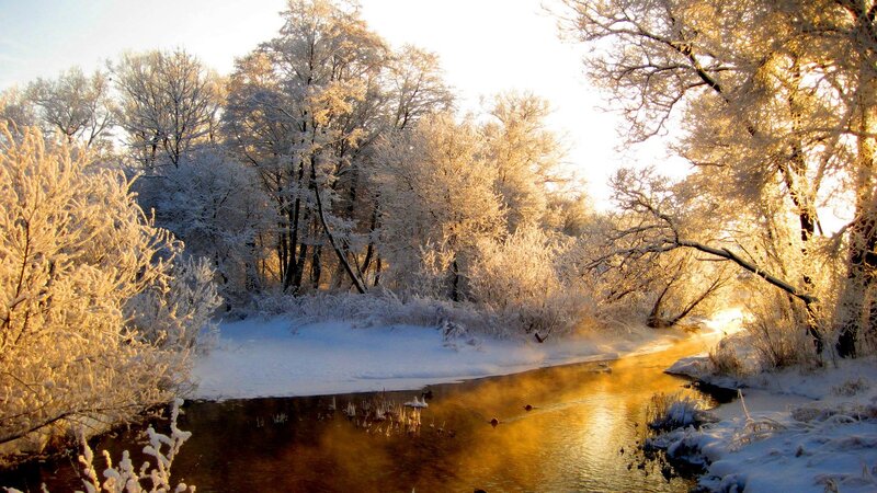 Frost-covered River — White