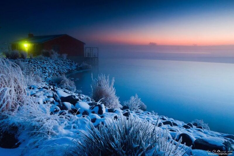Frost-covered Shoreline