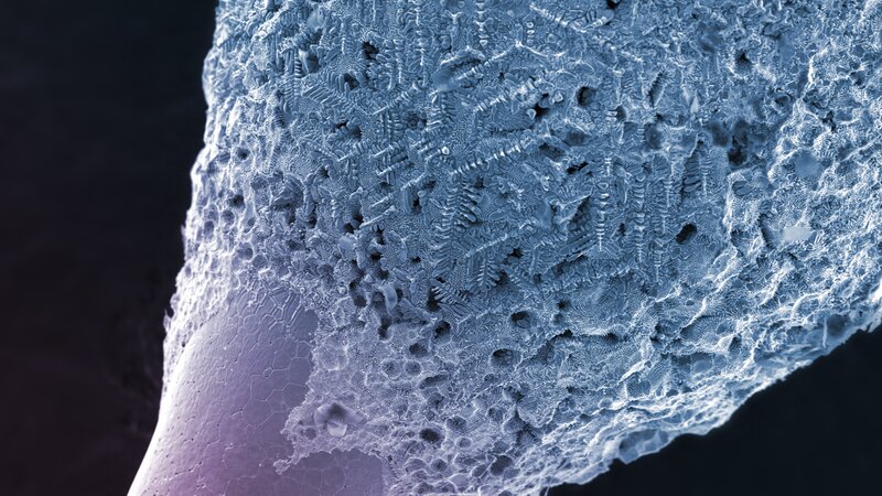 Frost-covered Surface — Blue