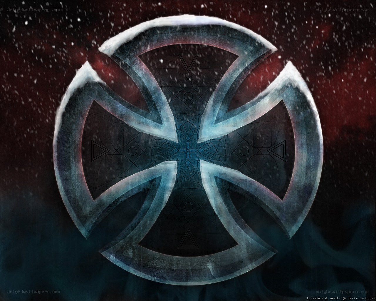 frost-covered symbol in space