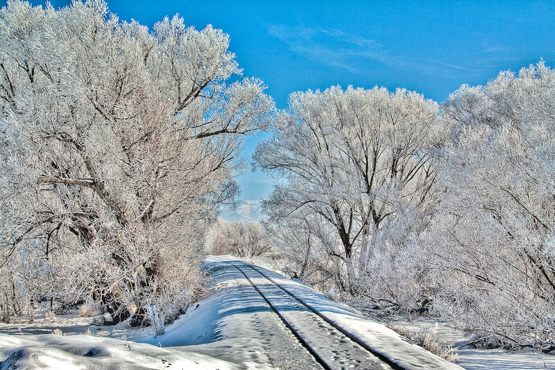 Frost-covered Train Tracks