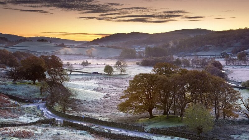 Frost-covered Valley at Dawn