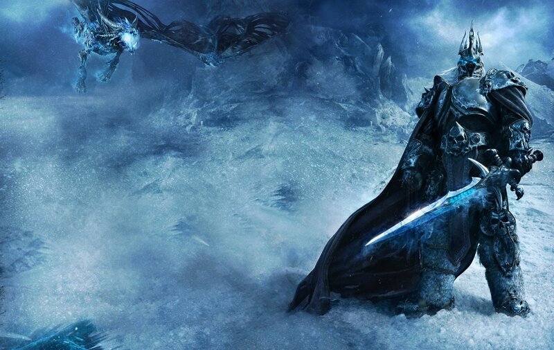 Frost-covered Warrior — Blue, Dramatic, Cold, Winter, Digital Art, Dragon