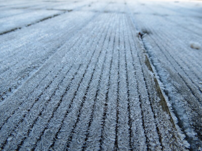 Frost-covered Wooden Planks — White