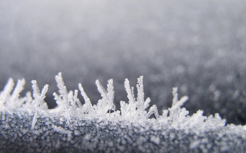 frost crystals on fabric