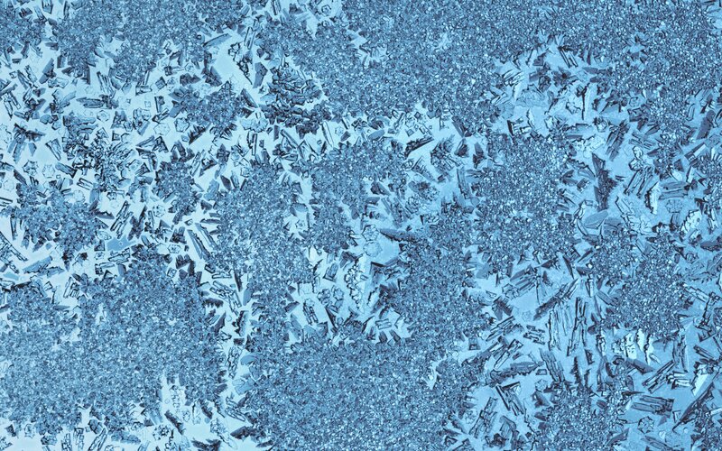 Frost Crystals on Glass — Blue