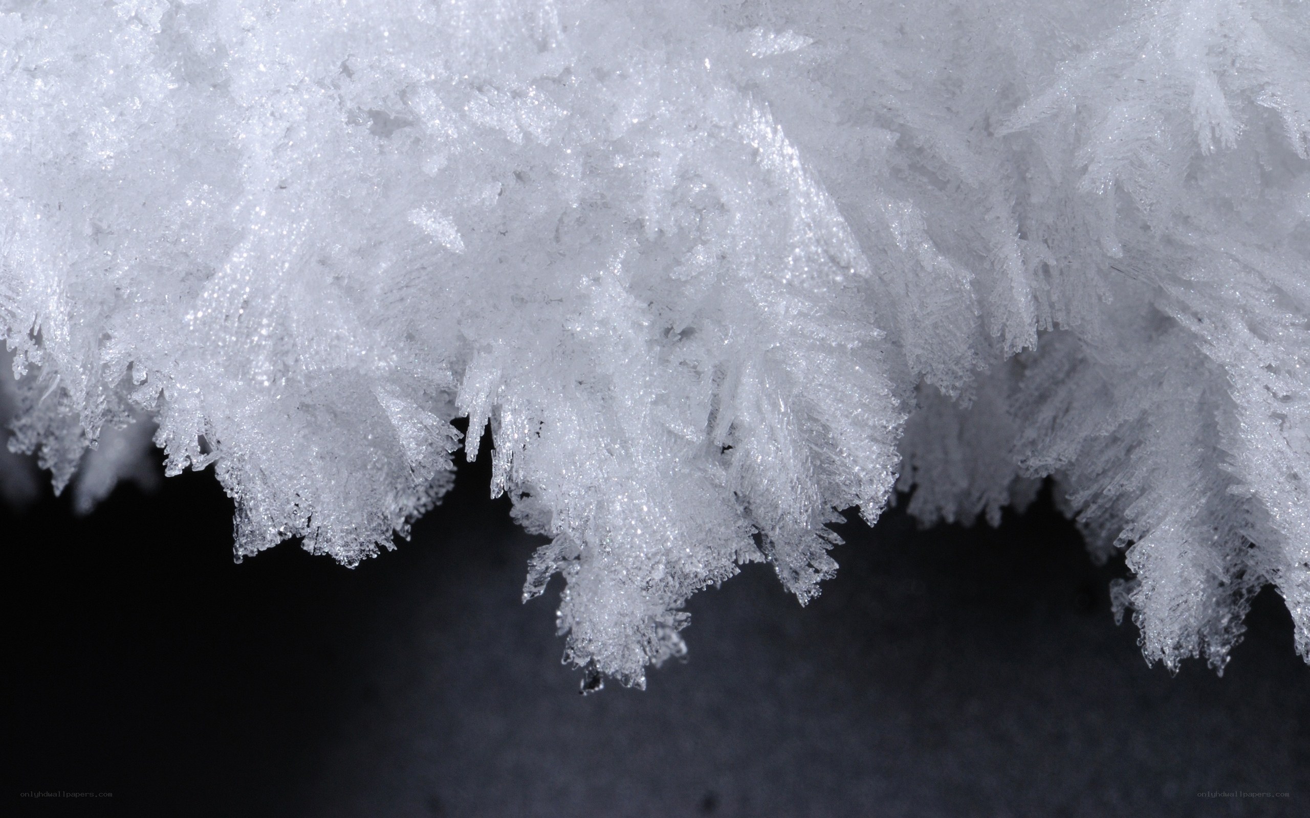 frost crystals on snow