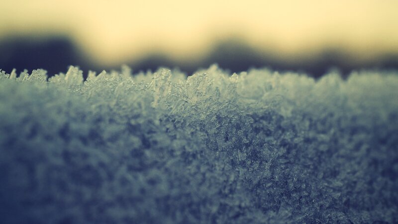 Frost Crystals on Snow — Blue