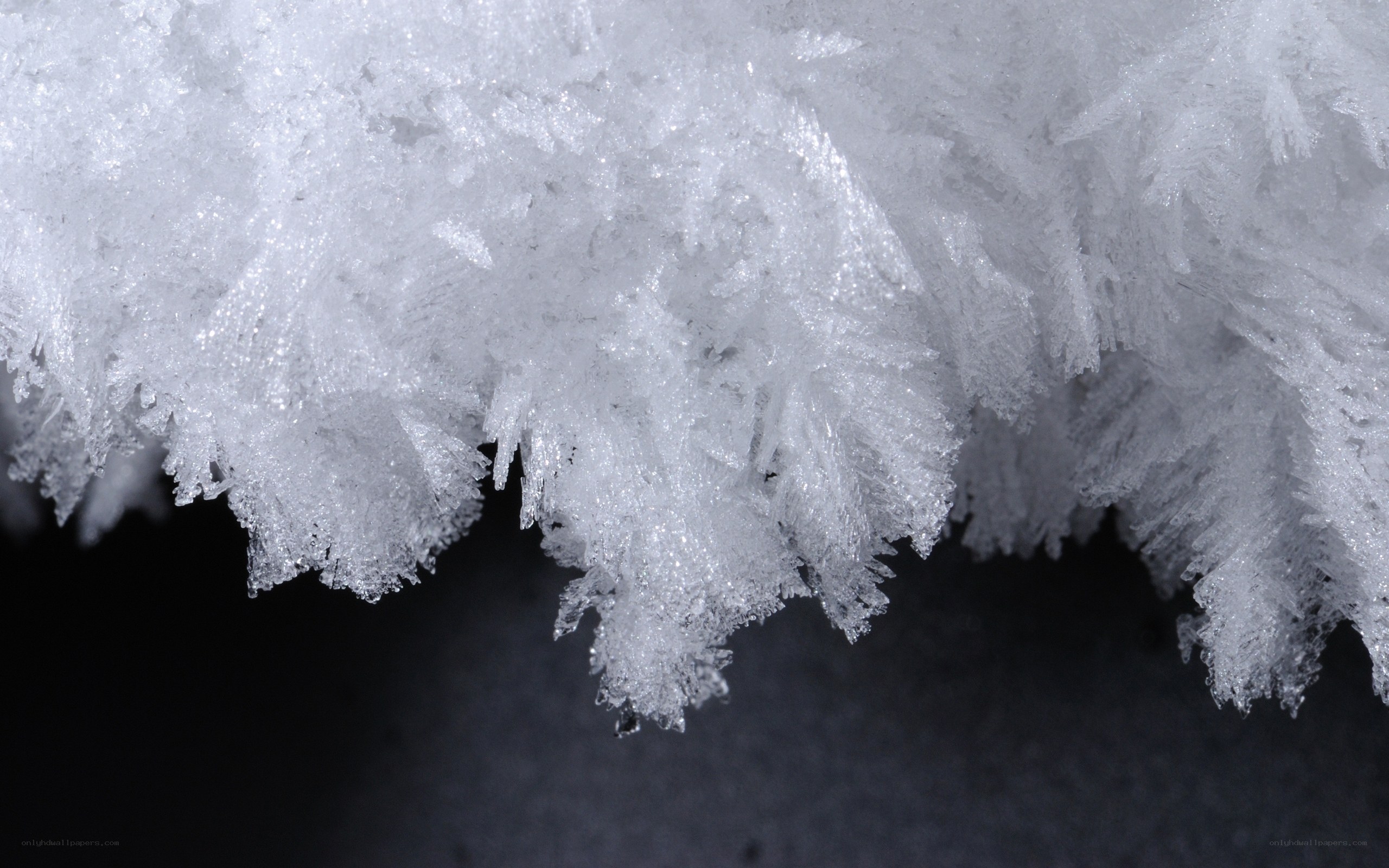 frost crystals on snow