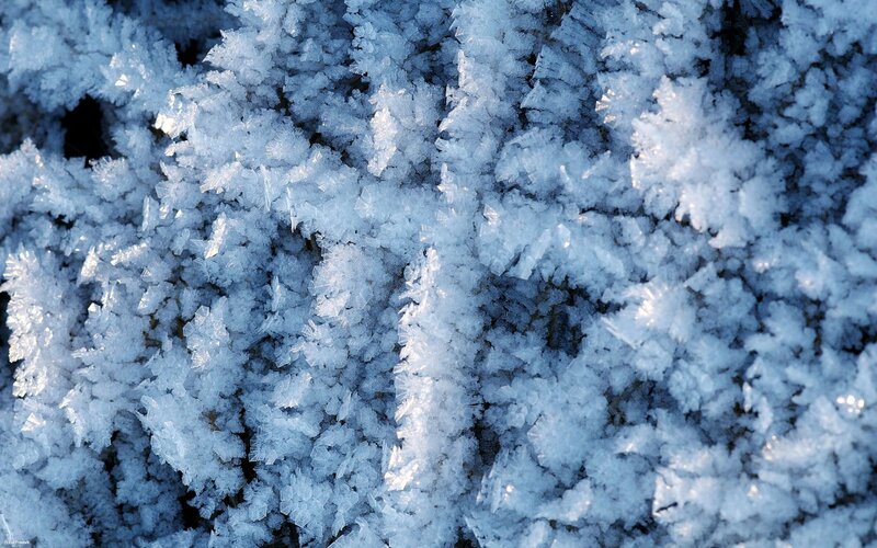 Frost Crystals on Surface — White, Cold