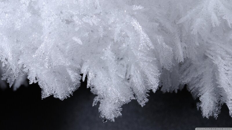 Frost Crystals on Surface — White