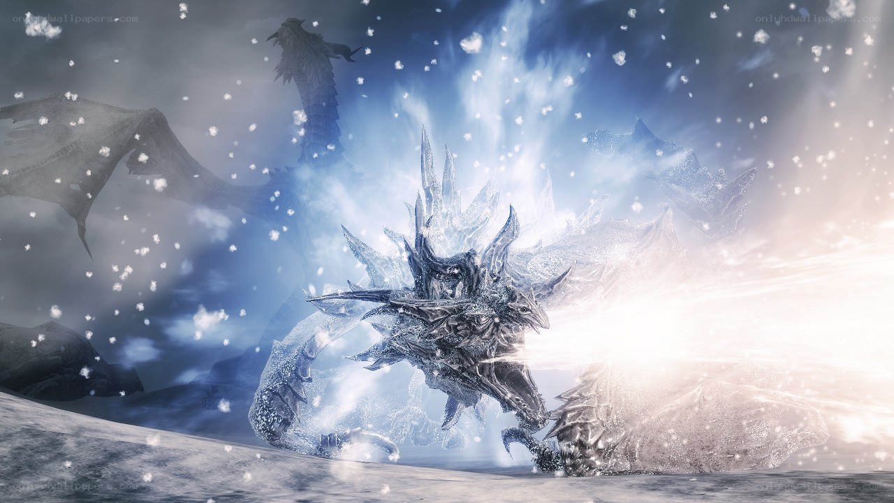 frost dragon in snowy landscape