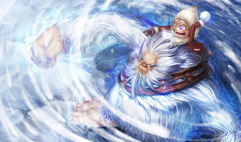 frost giant and rider in battle