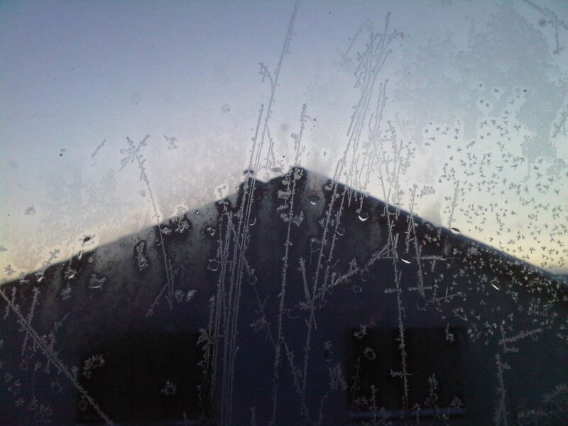 Frost Pattern on Window — White, Cold