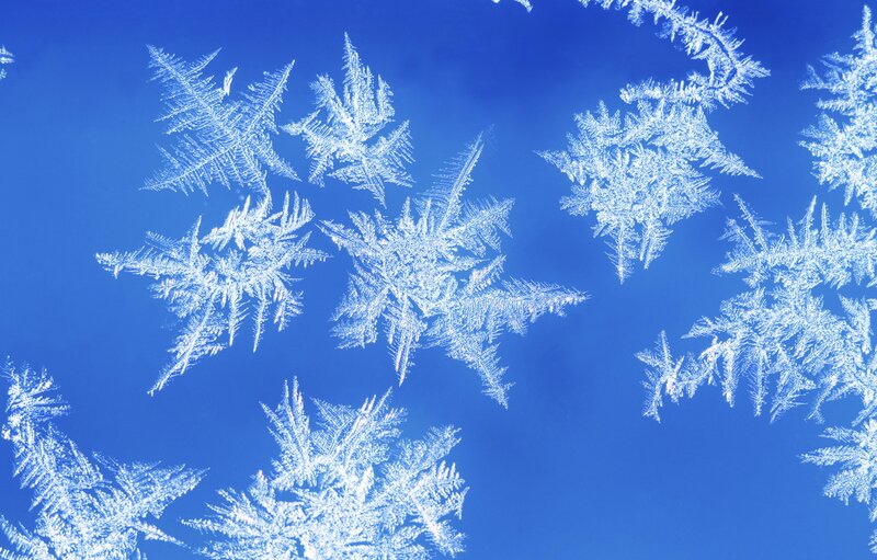 Frost Patterns on Glass — Blue, Calm, Winter