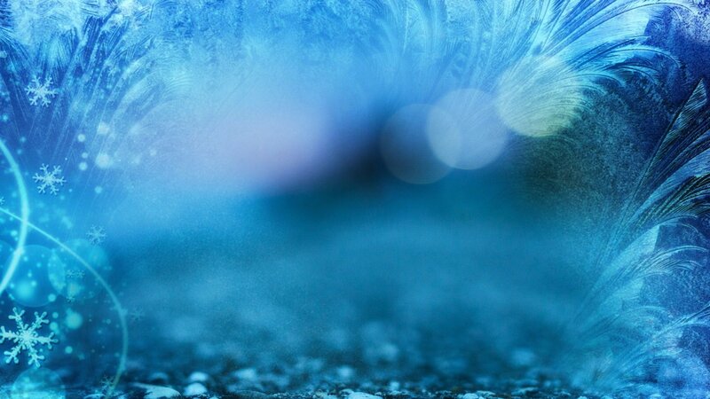 Frost Patterns on Glass — Blue, Cold, Winter, Digital Art, Snowflakes