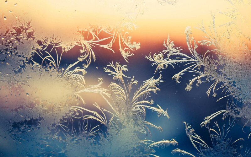 Frost Patterns on Glass — Blue, Serene