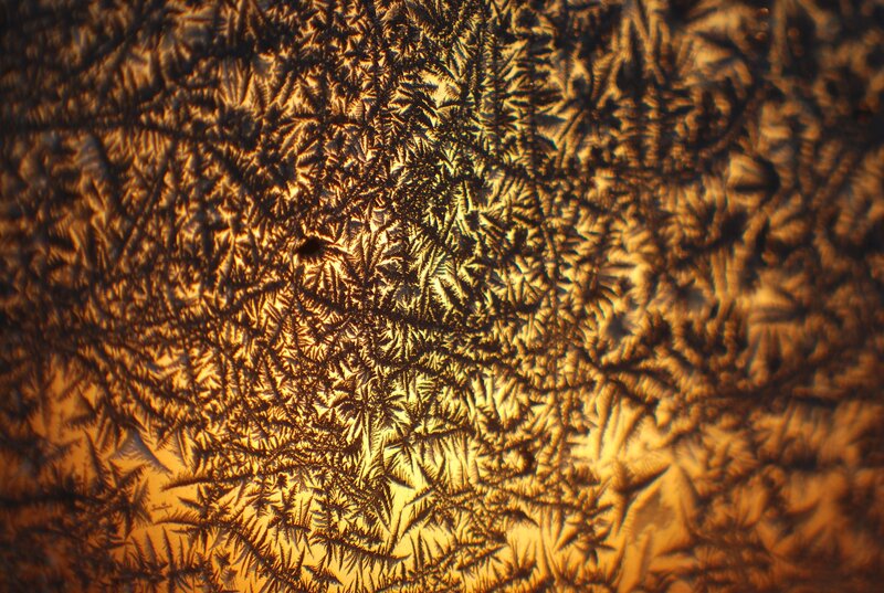 Frost Patterns on Glass — Brown, Dramatic