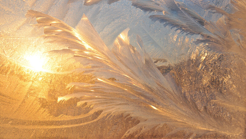 Frost Patterns on Glass — Gold, Dramatic