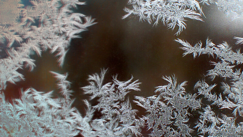 Frost Patterns on Glass — White, Cold, Winter, Photograph, Ice Crystals