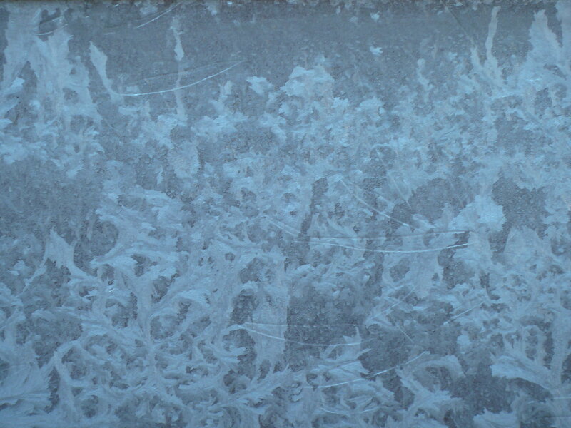 Frost Patterns on Glass — White, Cold, Winter, Photograph, Ice
