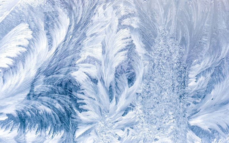 Frost Patterns on Glass — White, Cold, Winter, Photograph, Ice, Window