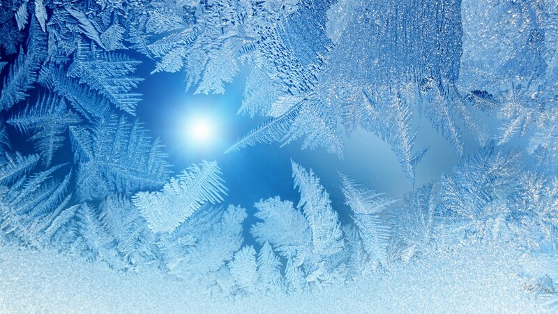 Frost Patterns on Window — Blue