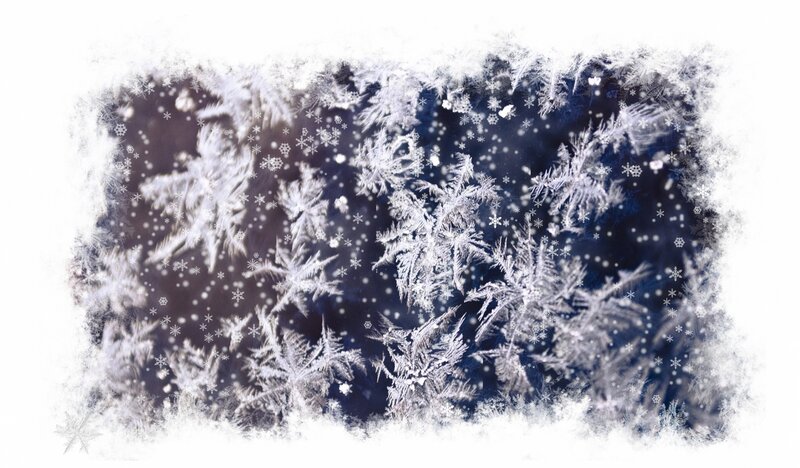 Frost Patterns on Window — White, Cold, Winter, Photograph