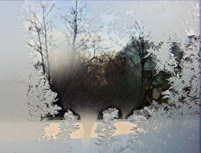 Frost Patterns on Window — White