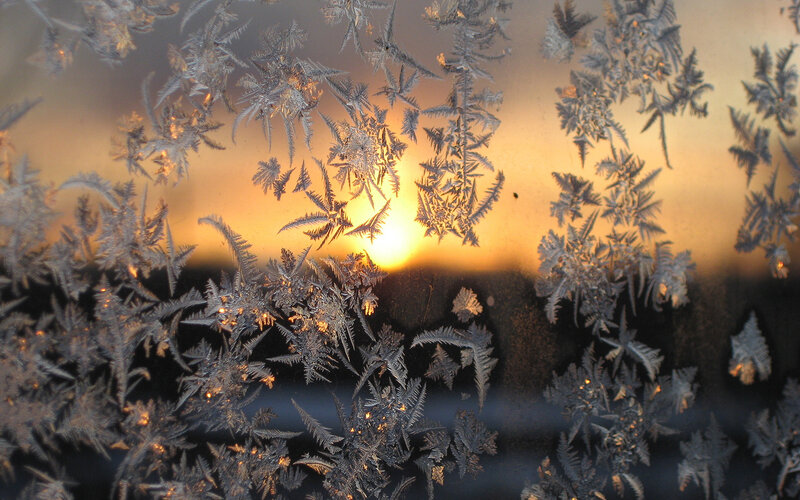 Frost Patterns on Window — Yellow