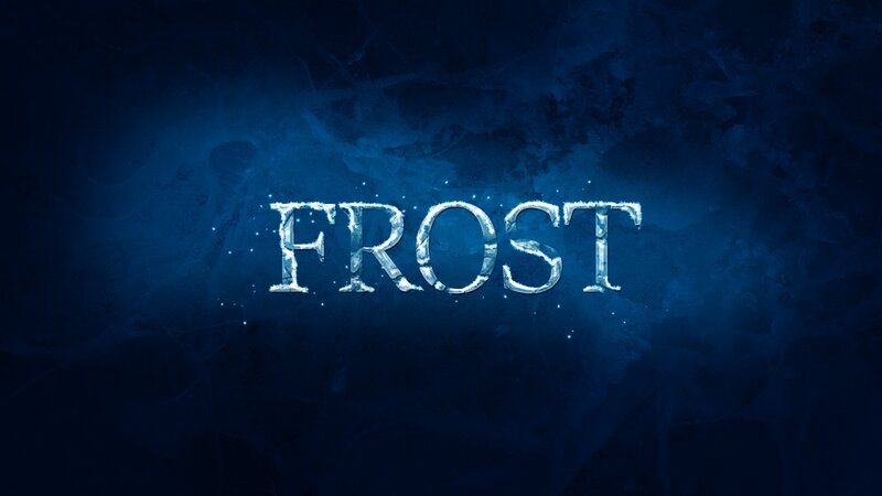 Frost Text on Blue Background