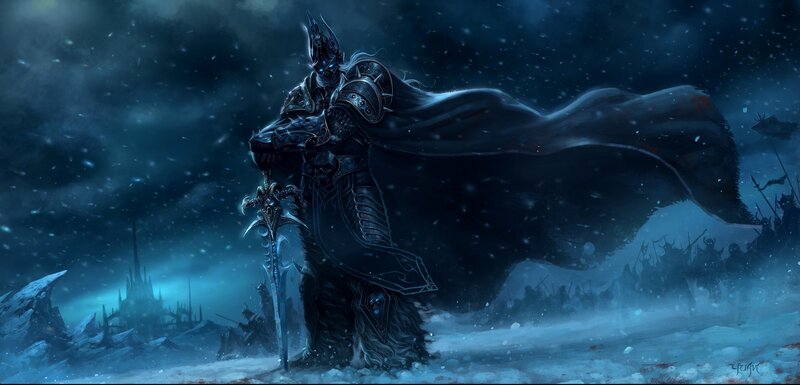 Frost-wrapped Warrior — Blue, Dramatic, Cold